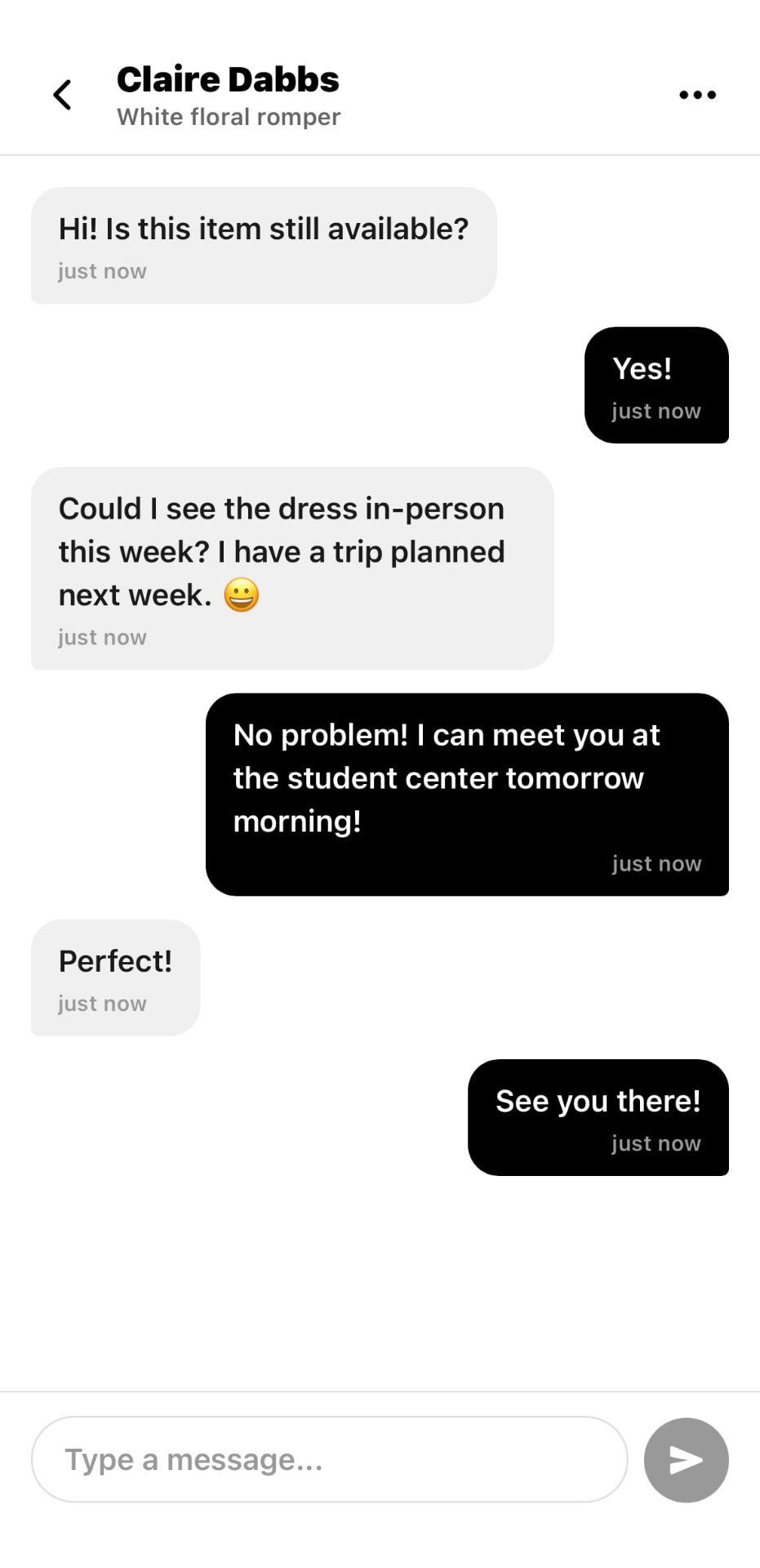 Swap app — Item Messages